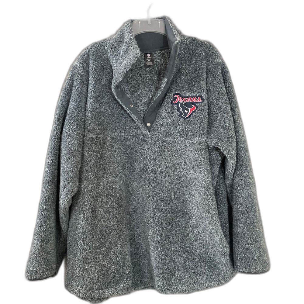 NFL HOUSTON TEXANS  1/4 Snap Sherpa Long Sleeve Pullover Women's XXL mock neck
